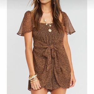 Kinsley Leopard Print Romper in Brown
